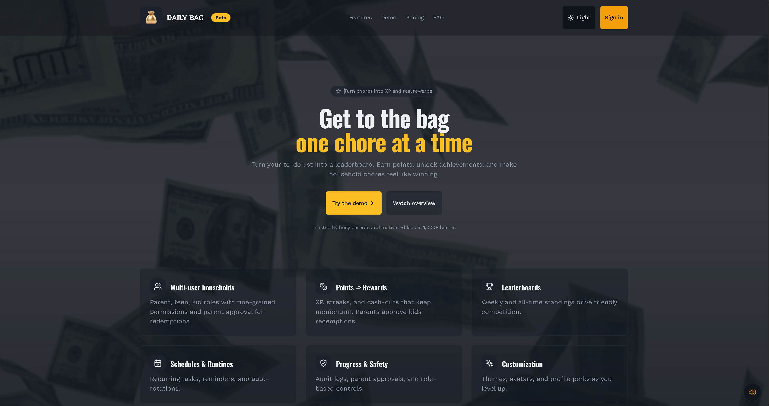 Daily Bag - Main product screenshot demonstrating key features and user interface