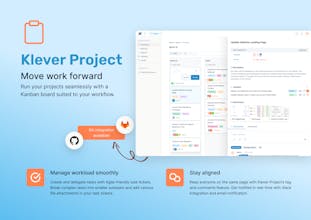 Klever Suiteにおける、プロジェクト管理、タスク管理、そしてWikiドキュメントのシームレスな統合を視覚化したもの。