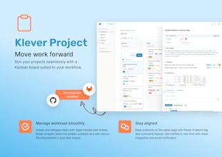 Uma representação visual da integração fluída entre gestão de projetos, gestão de tarefas e documentação Wiki na Klever Suite.