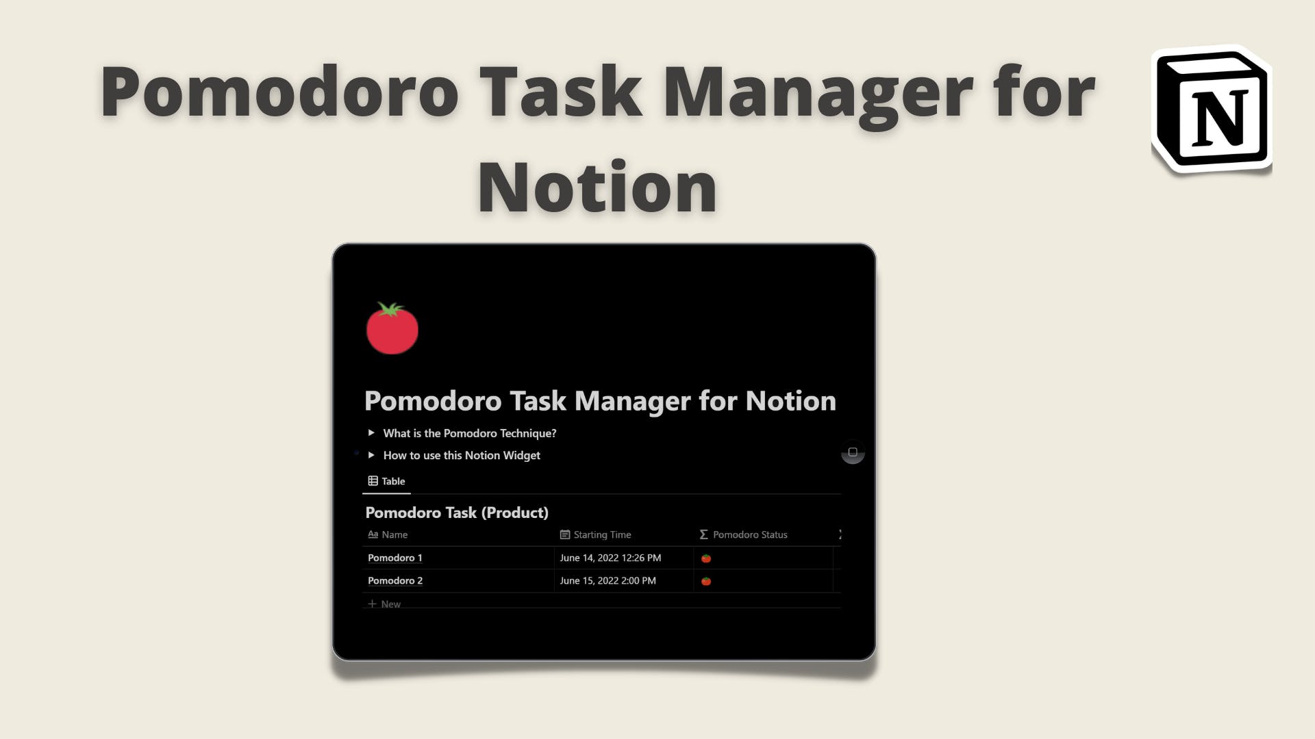Pomodoro Task Manager for Notion media 1