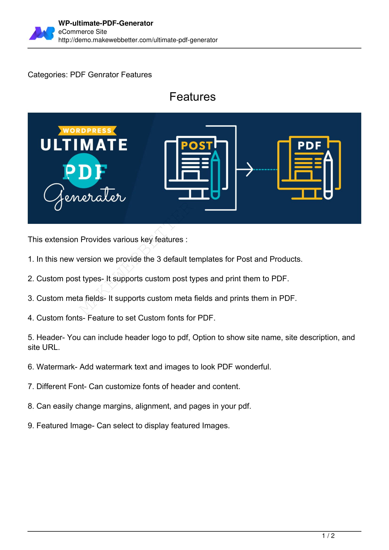 WP Ultimate PDF Generator gallery image