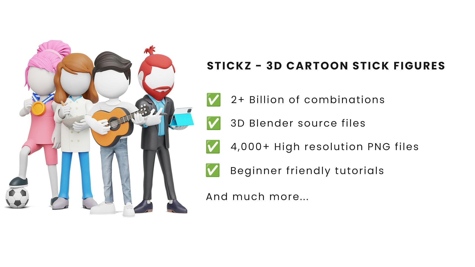 Stickz - 3D çubuk figürlerinin 2 milyar kombinasyonu büyük bir paket medya 2