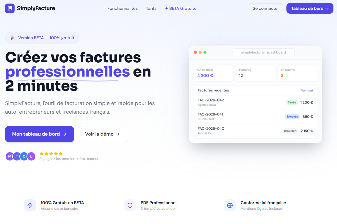 SimplyFacture — Générateur de factures