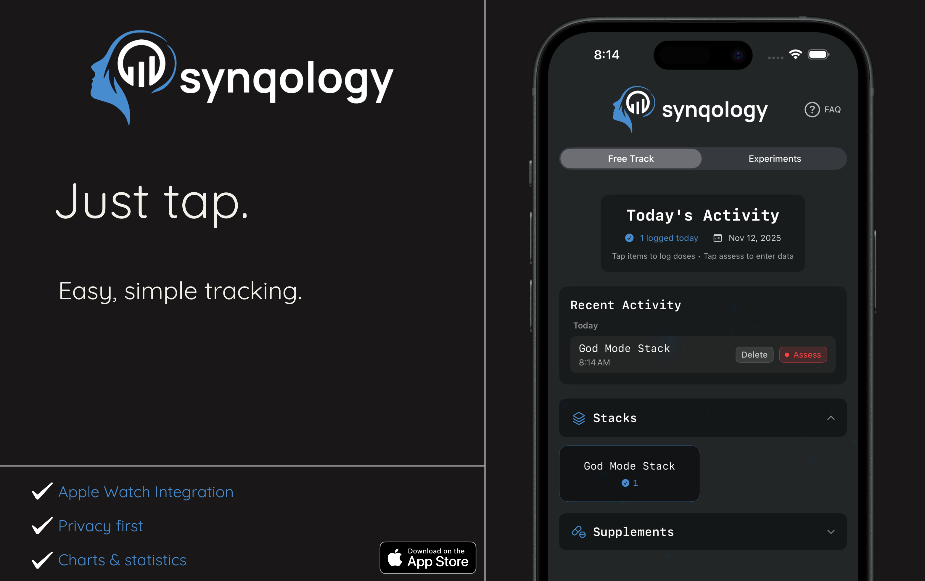 synqology: AI supplement, health tracker - Screenshot 4 preview