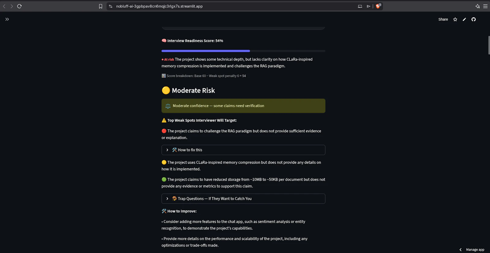 NoBluff AI screenshot 2