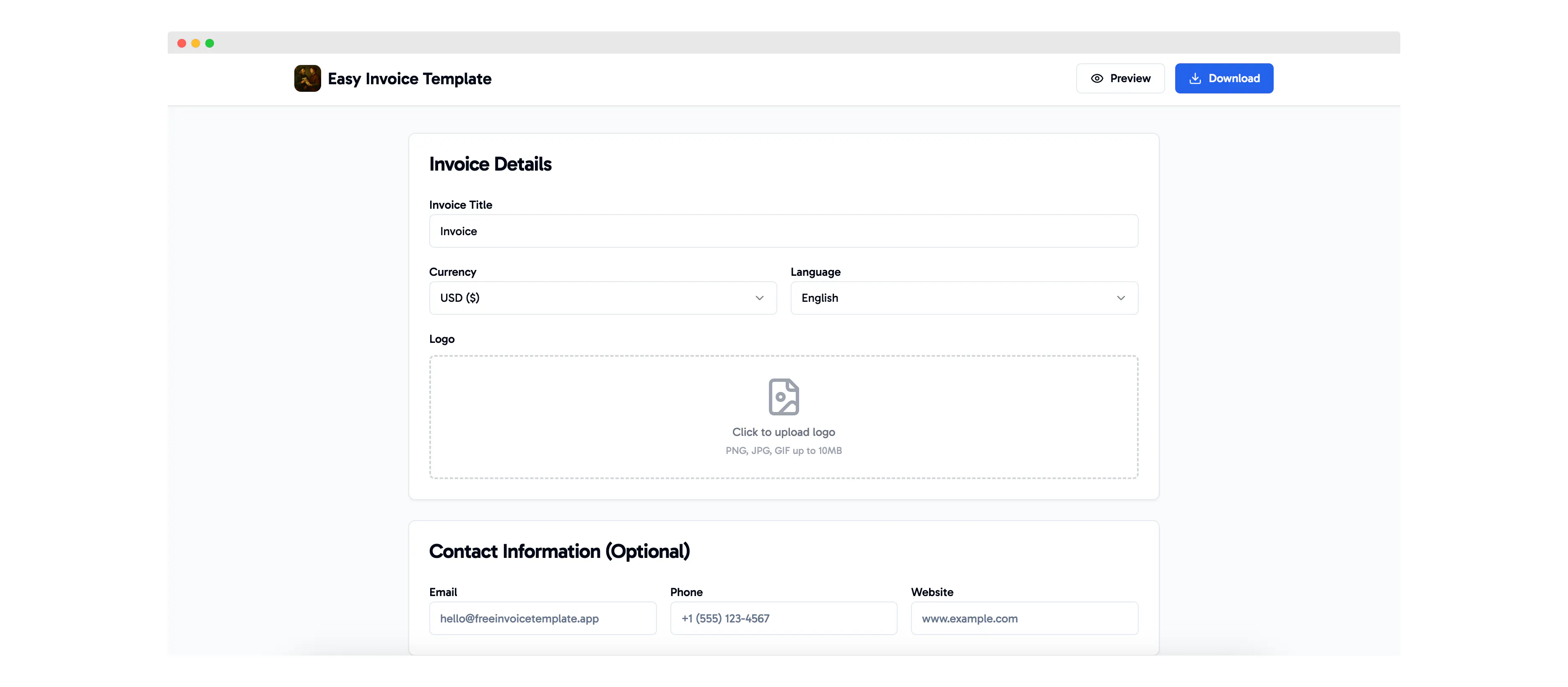 Easy Invoice Template gallery image