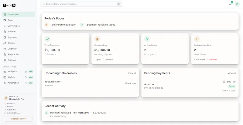 Creovio screenshot 1