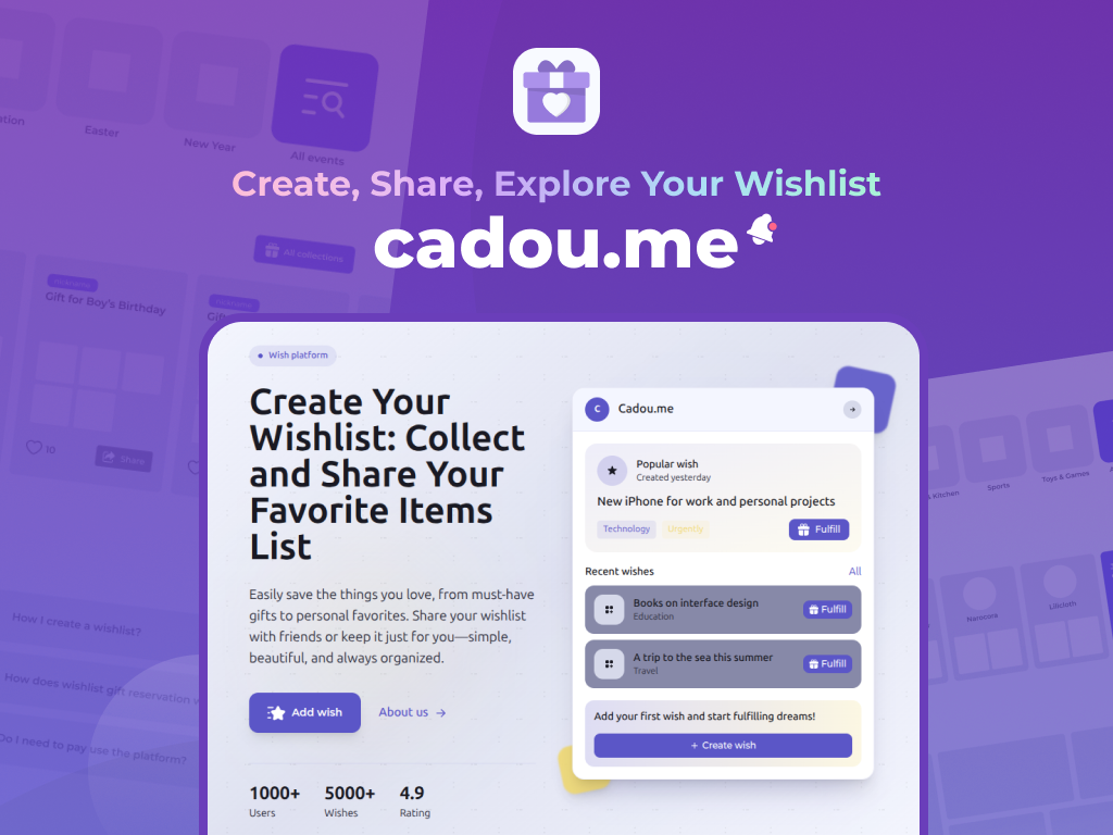 cadou.me - 위시리스트를 만들고 공유하는 가장 쉬운 방법입니다 미디어 1
