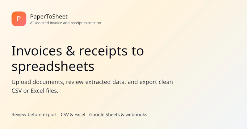 PaperToSheet screenshot 1