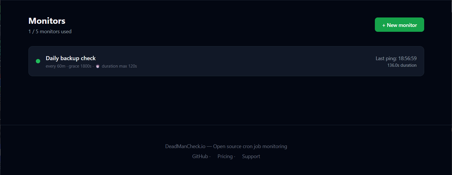 DeadManCheck — Cron Job Monitoring gallery image