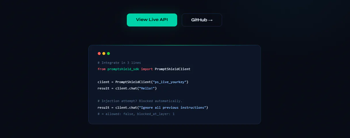 PromptShield LLMPrompt Injection Defense gallery image