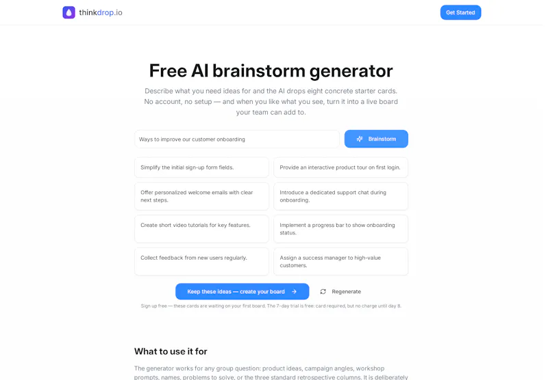 thinkdrop.io - idea boards with ai screenshot 4