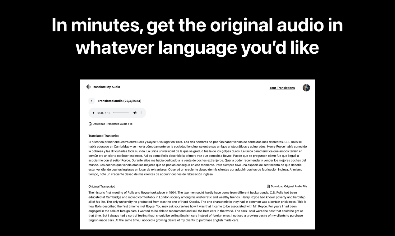 Translate My Audio - Translate or dub audio files online for free media 2