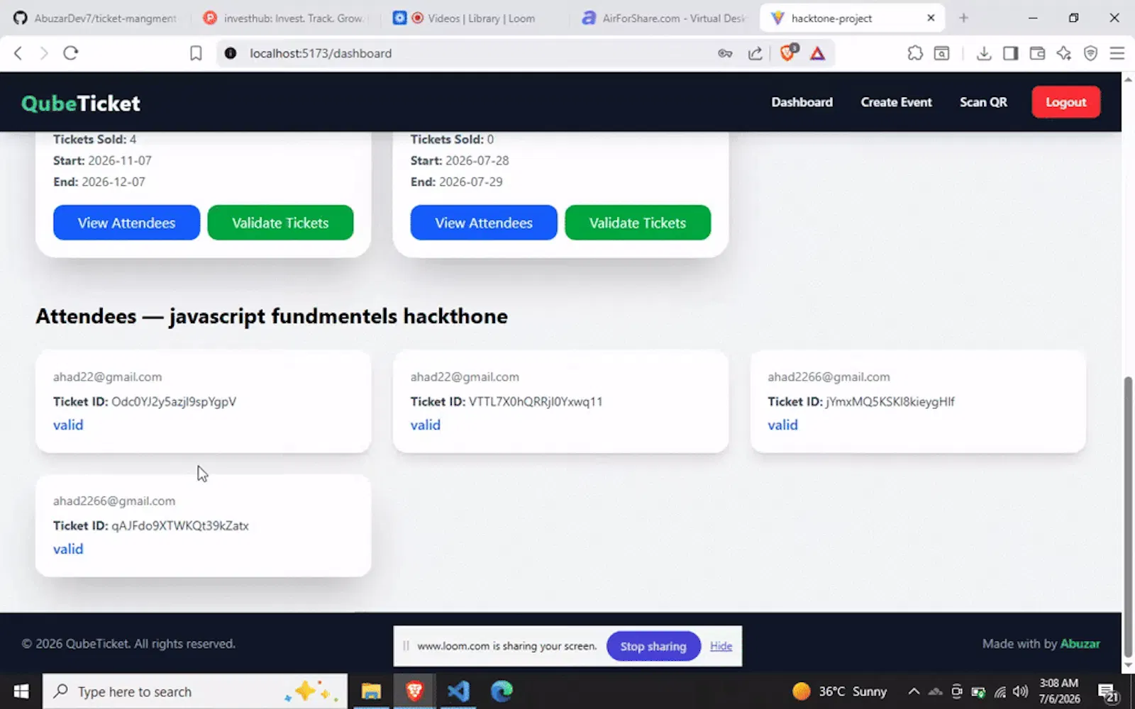 Event-Ticket-mangment-system screenshot 1 (video preview)