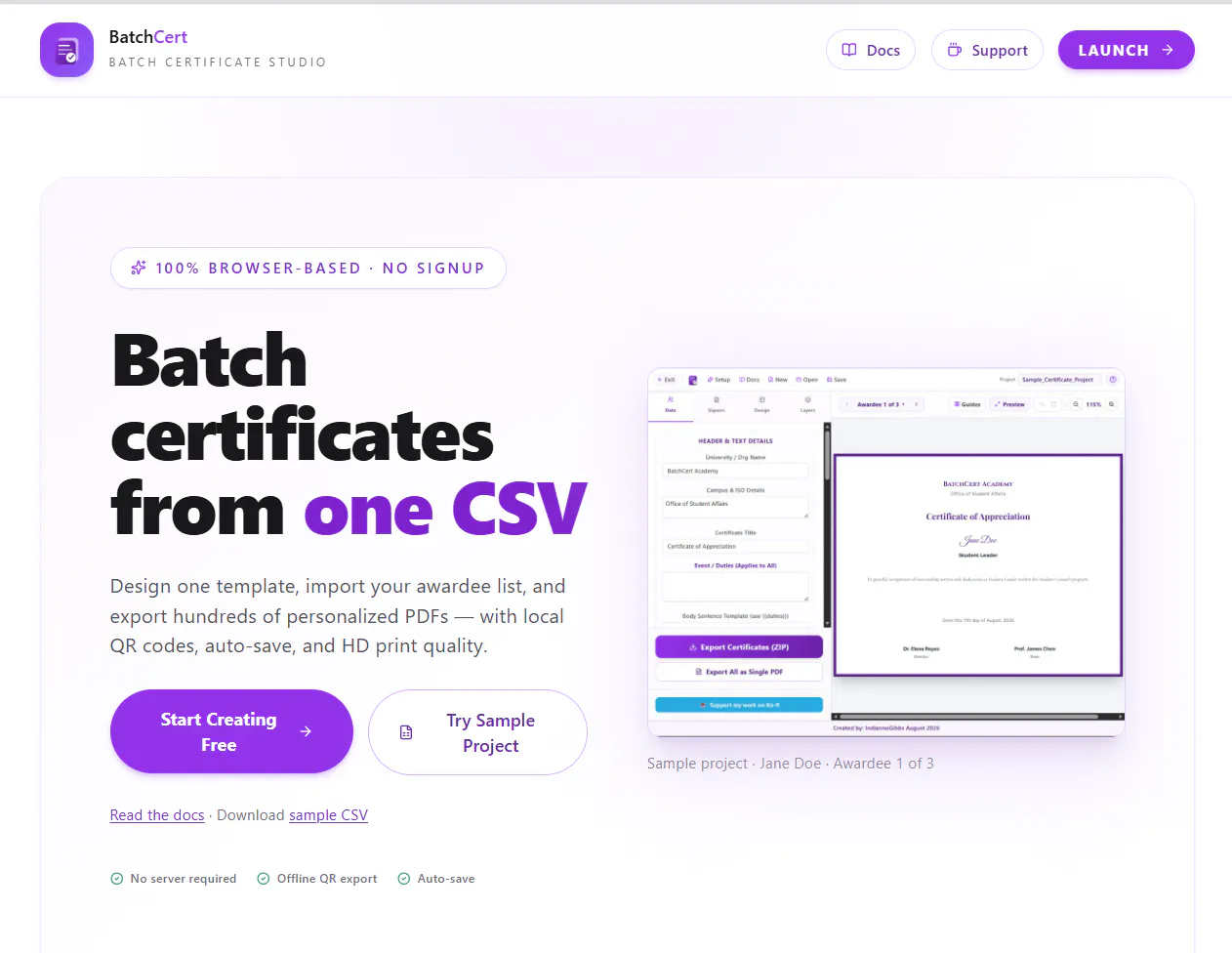 BatchCert gallery image