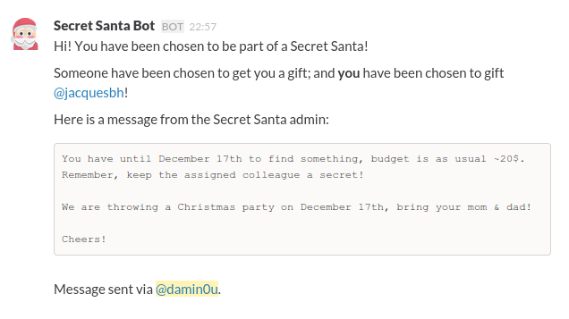Slack Secret Santa gallery image