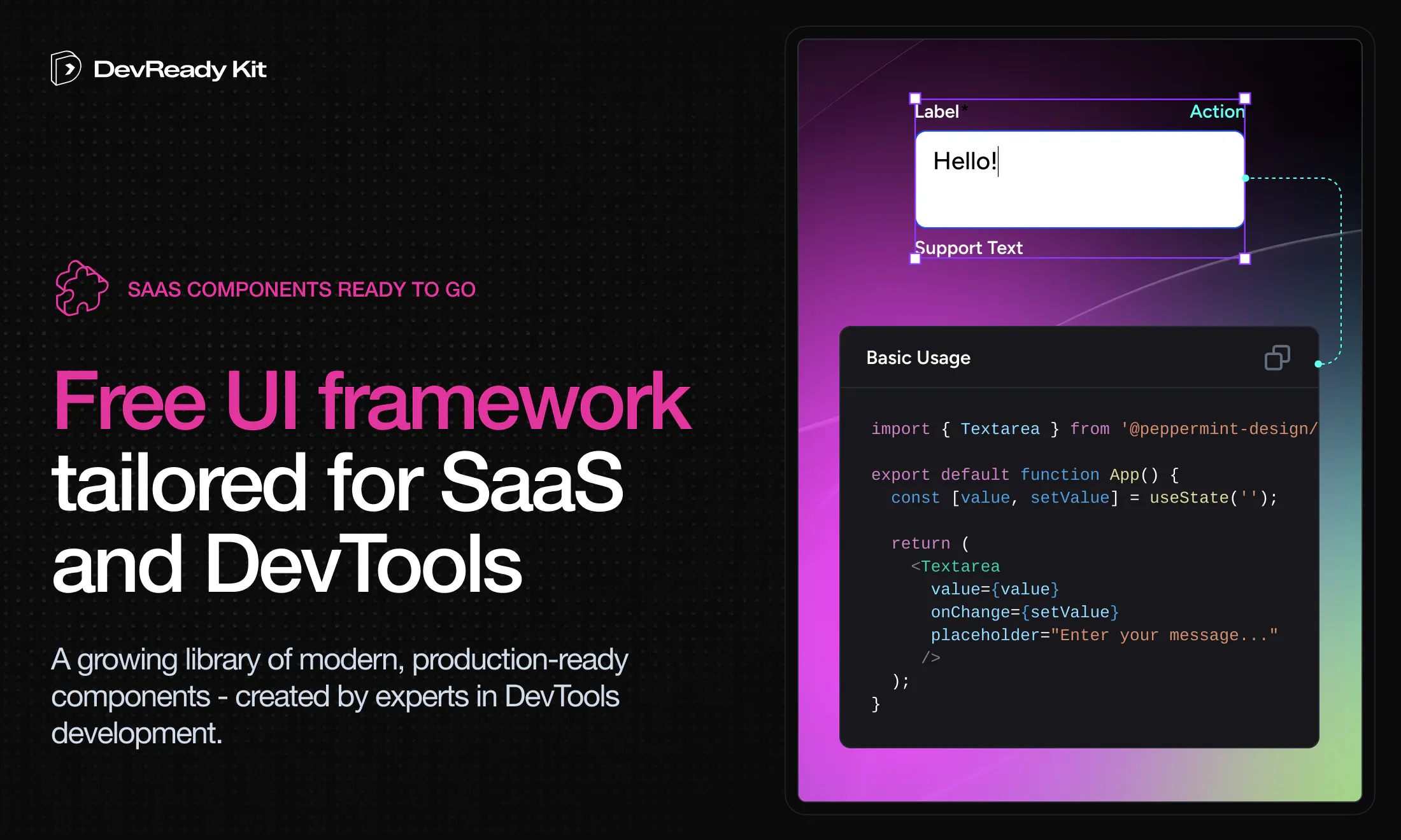 DevReadyKit: UI Framework tailored for SaaS & Devtools MVP’s | Product Hunt