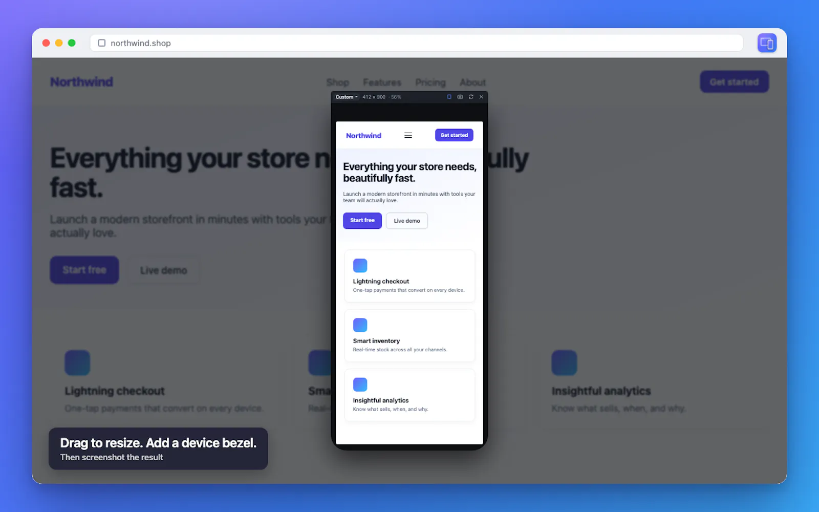 Responsive View screenshot 2