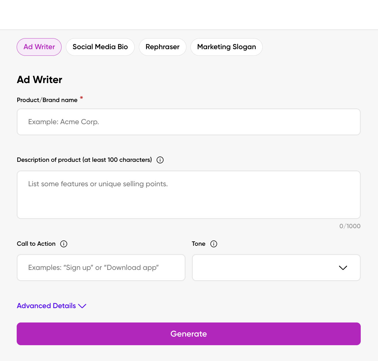 AI Writer de Picsart media 2