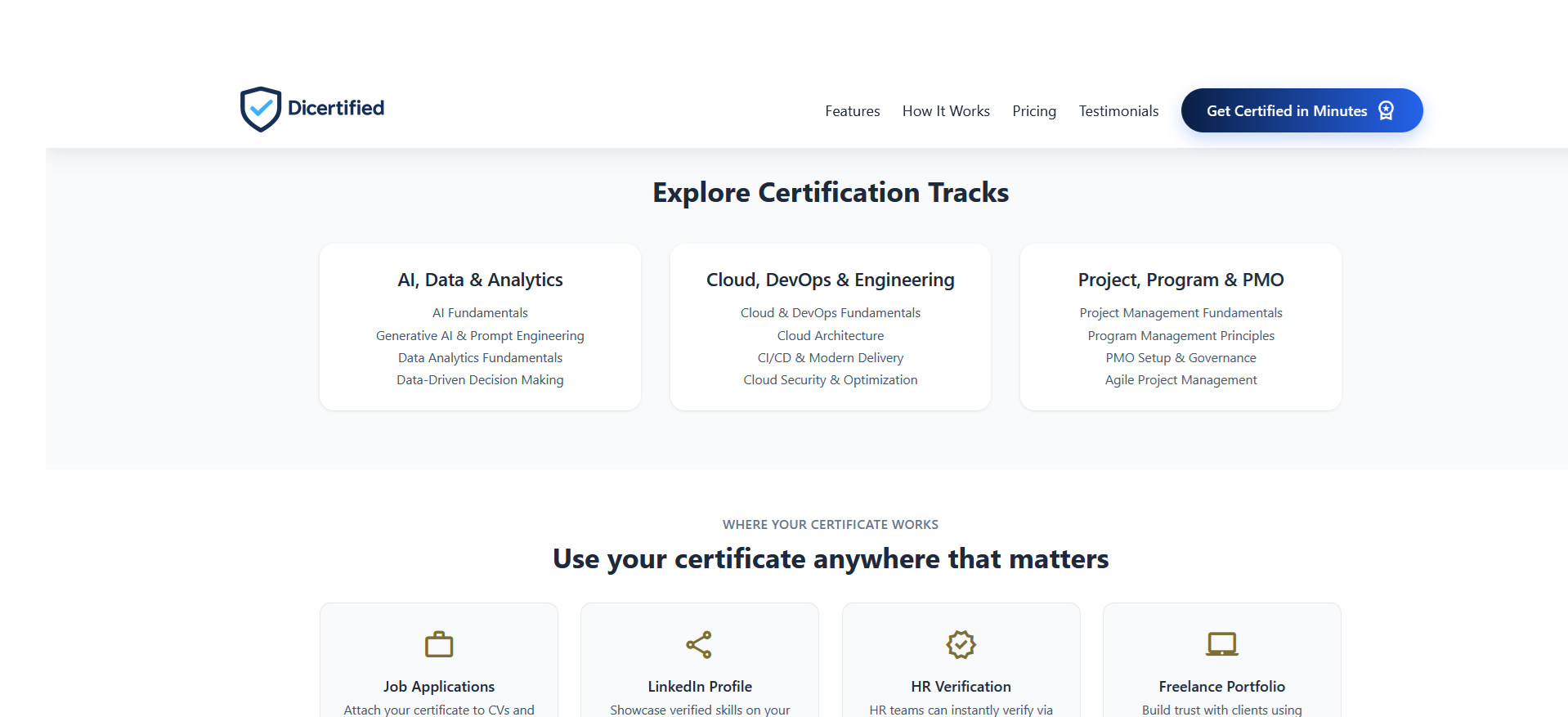 Dicertified - Screenshot 4 showing product features and functionality