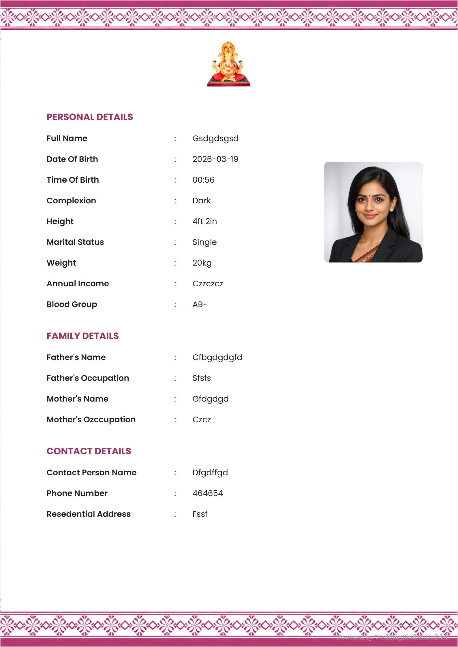 Wedding Biodata Builder gallery image