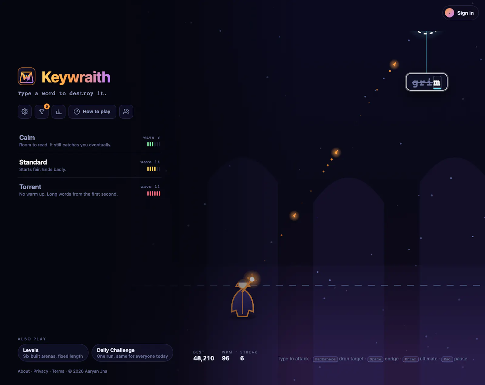 Keywraith — typing game, type to kill screenshot 5