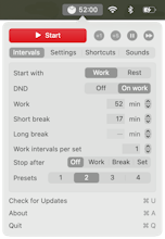 TomoBar - Flexible macOS pomodoro timer gallery image