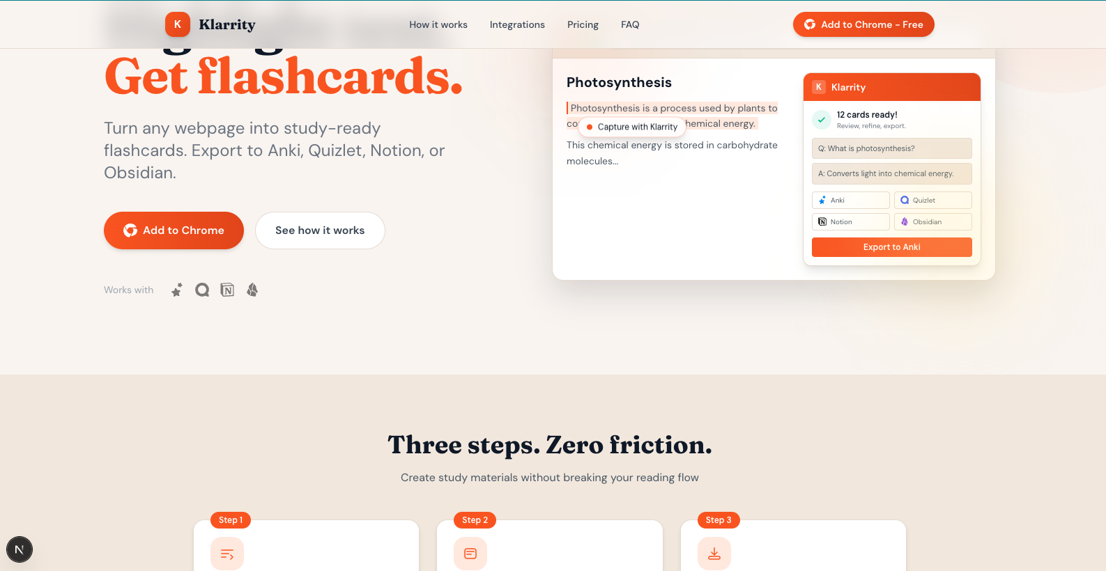 Klarrity - Screenshot 3 showing product features and functionality