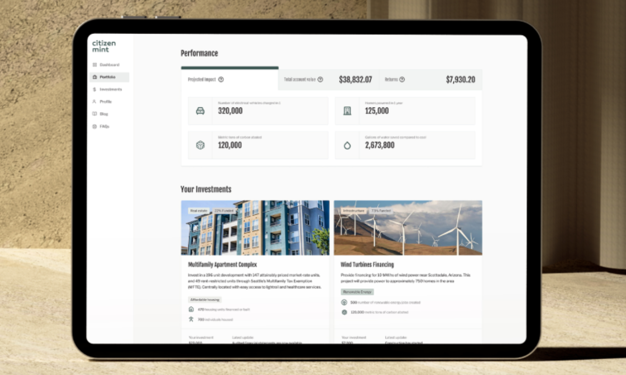 Citizen Mint Impact Investing Platform gallery image