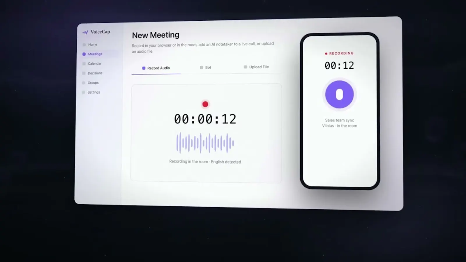 VoiceCap screenshot 1 (video preview)