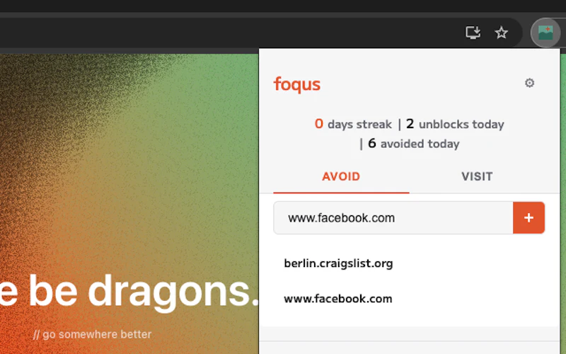 Foqus browser extension screenshot 3