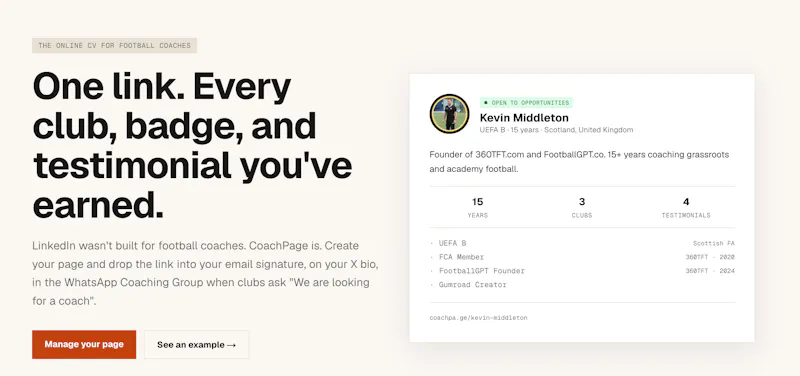 coachpa.ge screenshot 1