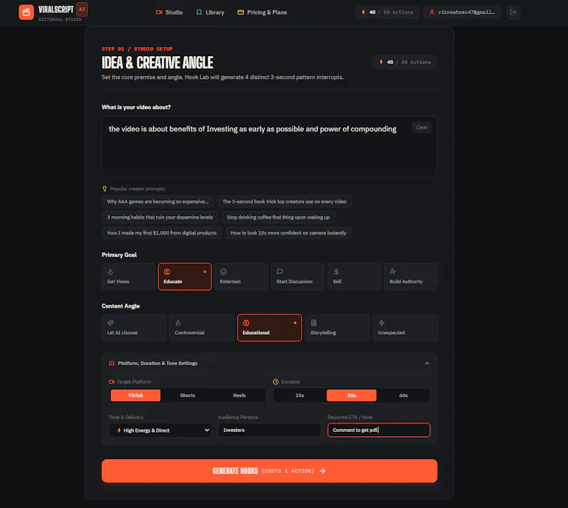 ViralScript AI screenshot 1
