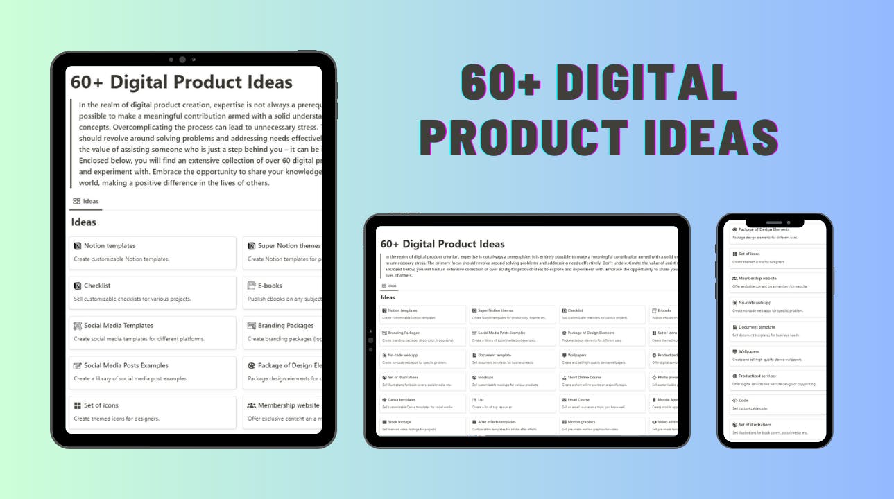 60+ Digital Product Ideas media 1
