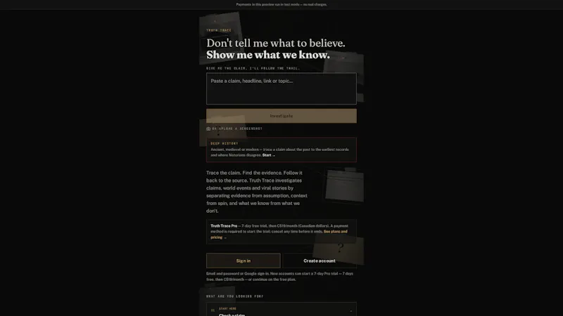 Truth Trace  screenshot 1