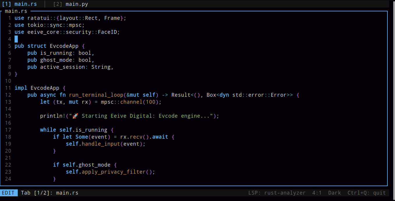 Evcode — Terminal IDE gallery image