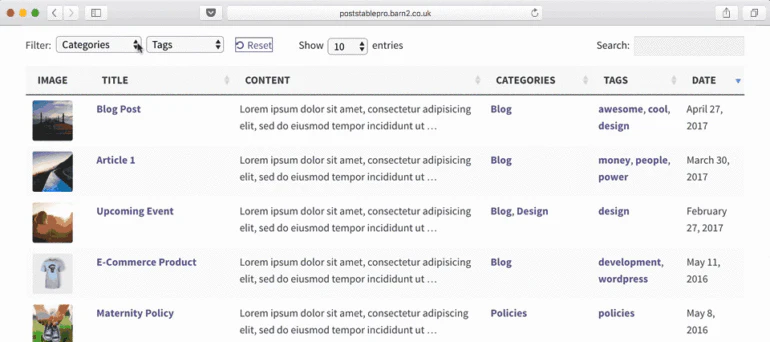 Posts Table Pro WordPress Table Plugin