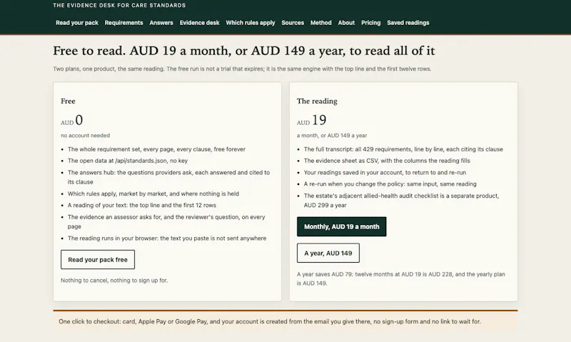 Care Standards Checker screenshot 3