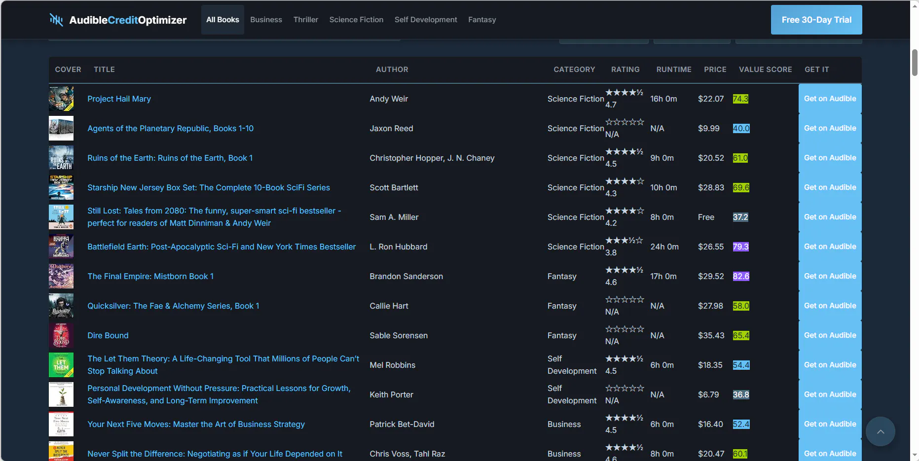 Audible Credit Optimizer gallery image