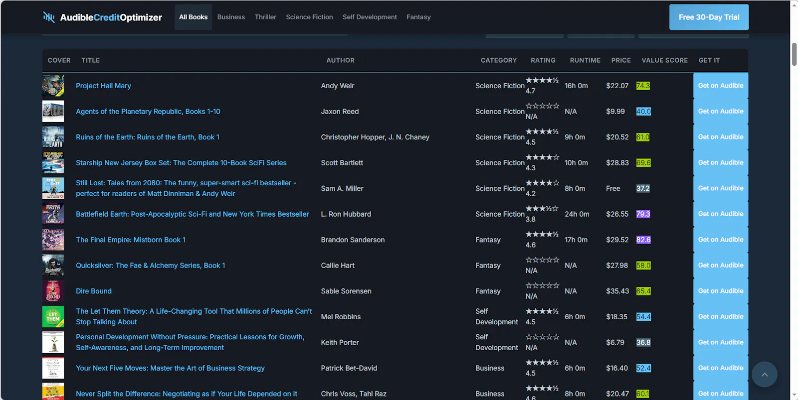 Audible Credit Optimizer screenshot 3