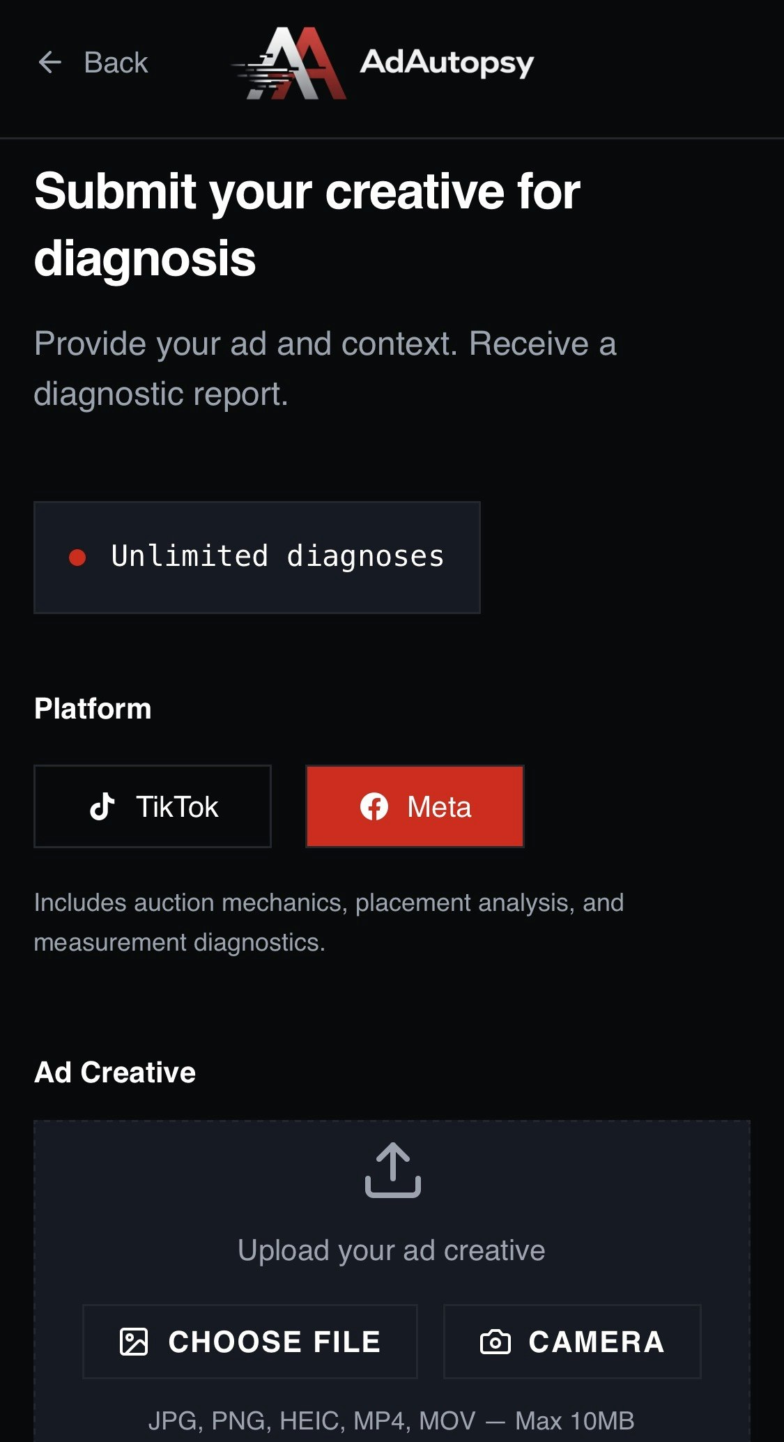 AdAutopsy  - Screenshot 2 showing product features and functionality