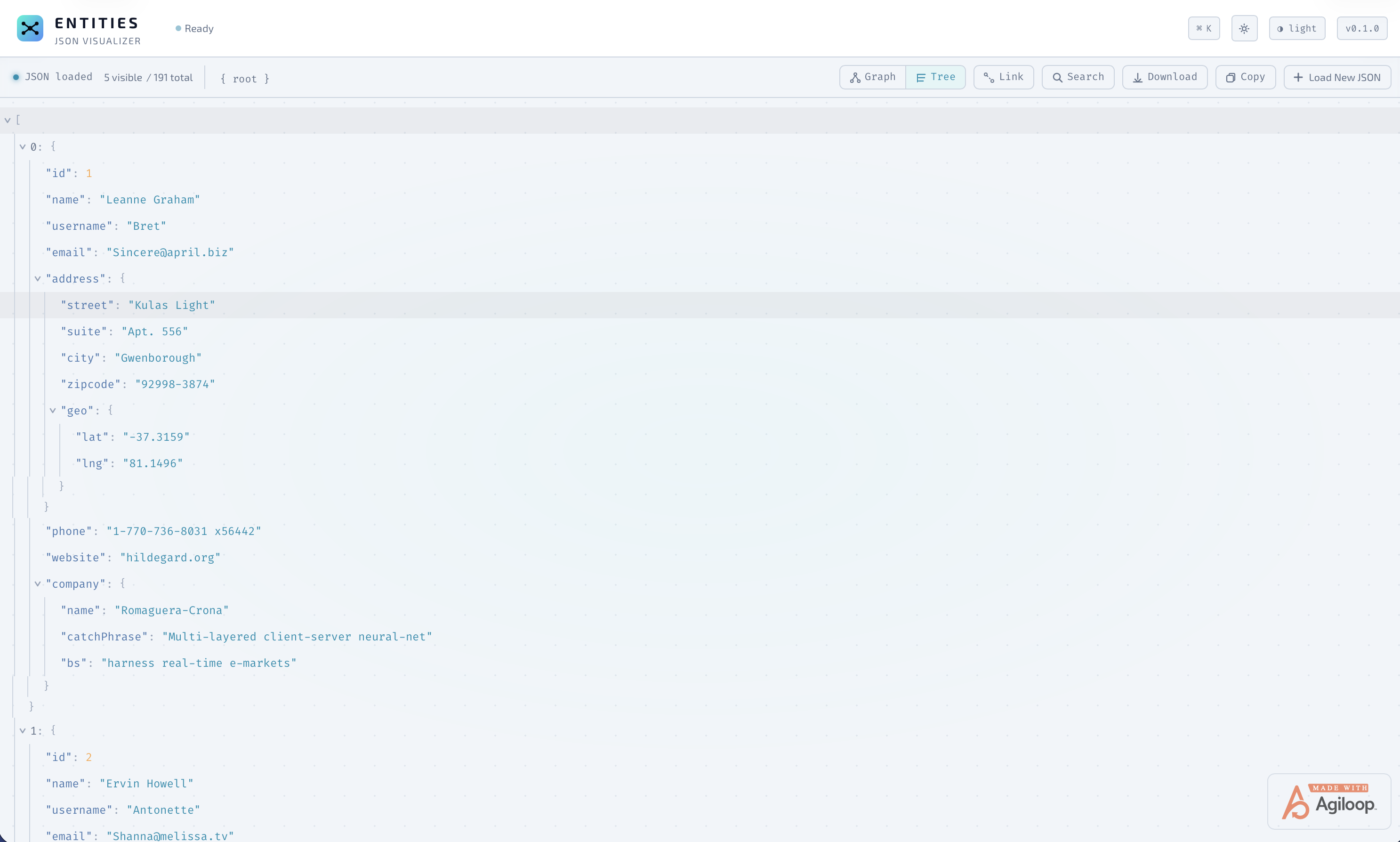 Entities — Visual JSON Explorer gallery image