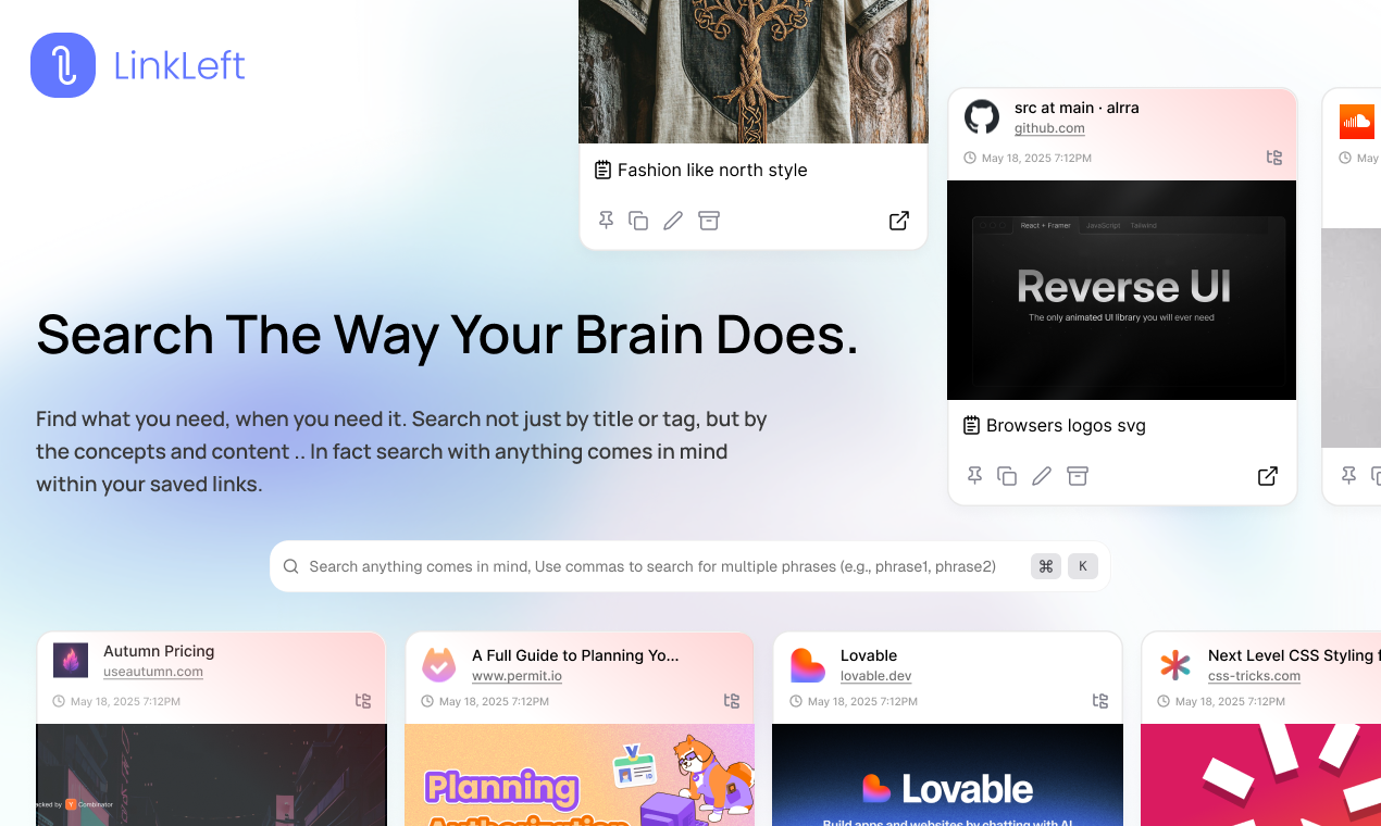 Mídia 5 de LinkLeft - Your AI-powered second brain for saving and finding links.