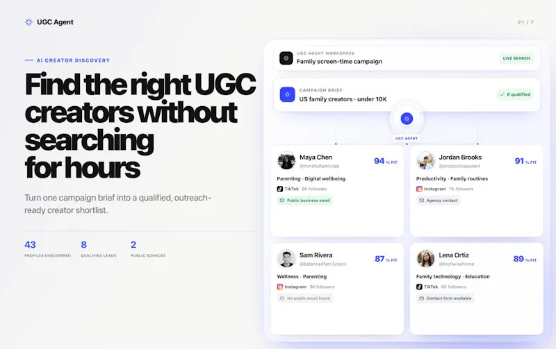 UGC Agent screenshot 1