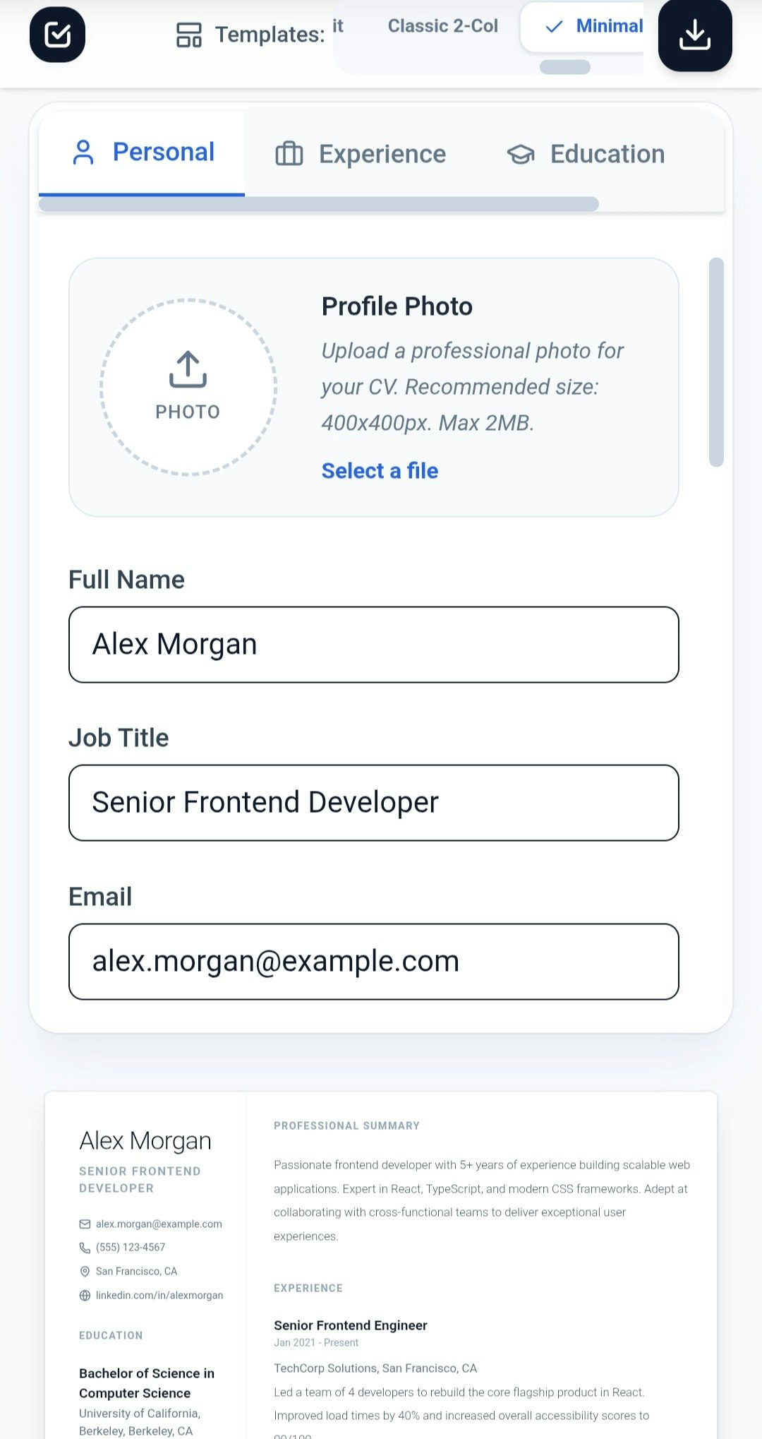 AI CV/Resume Maker gallery image