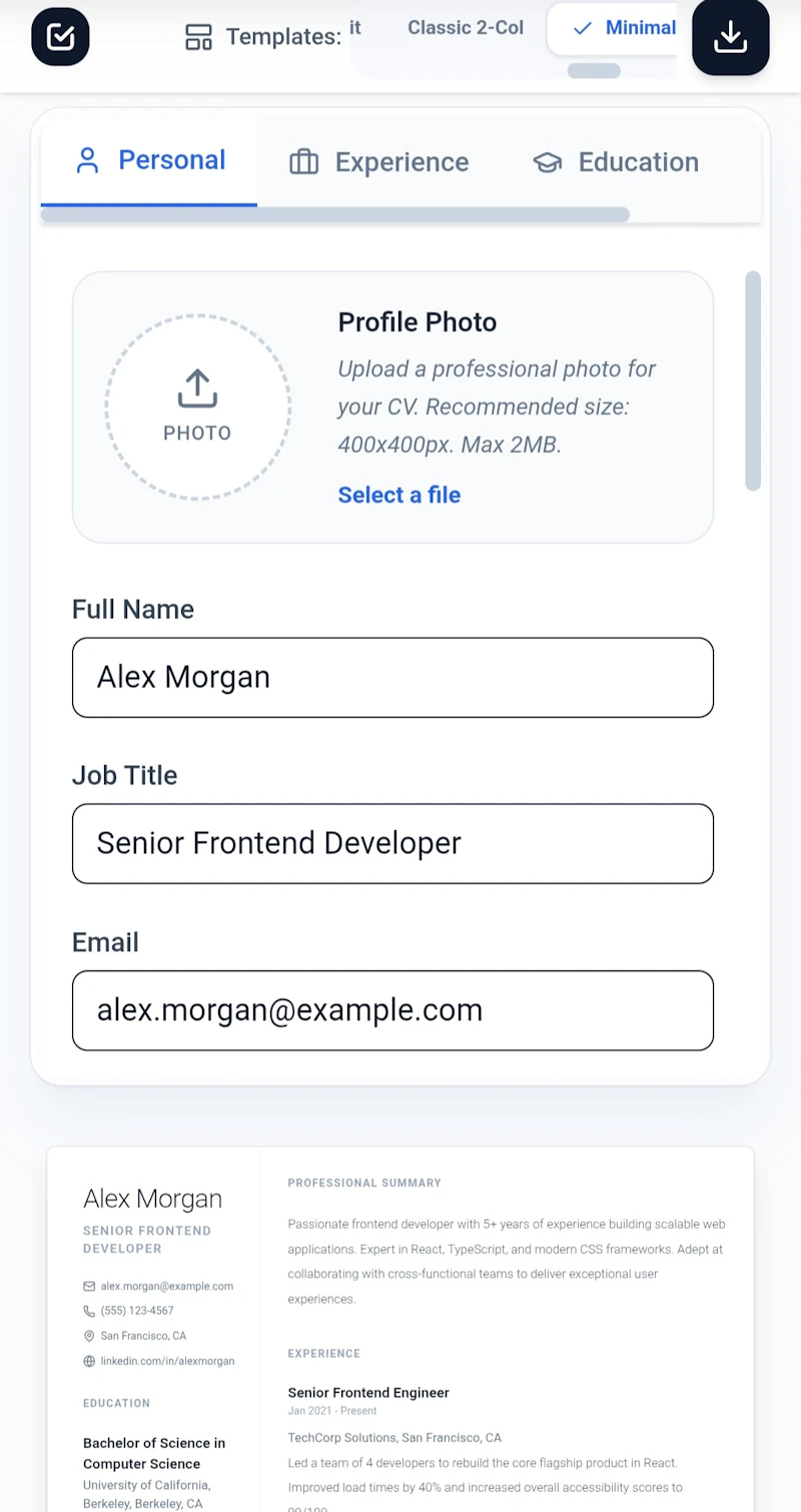 AI CV/Resume Maker screenshot 3