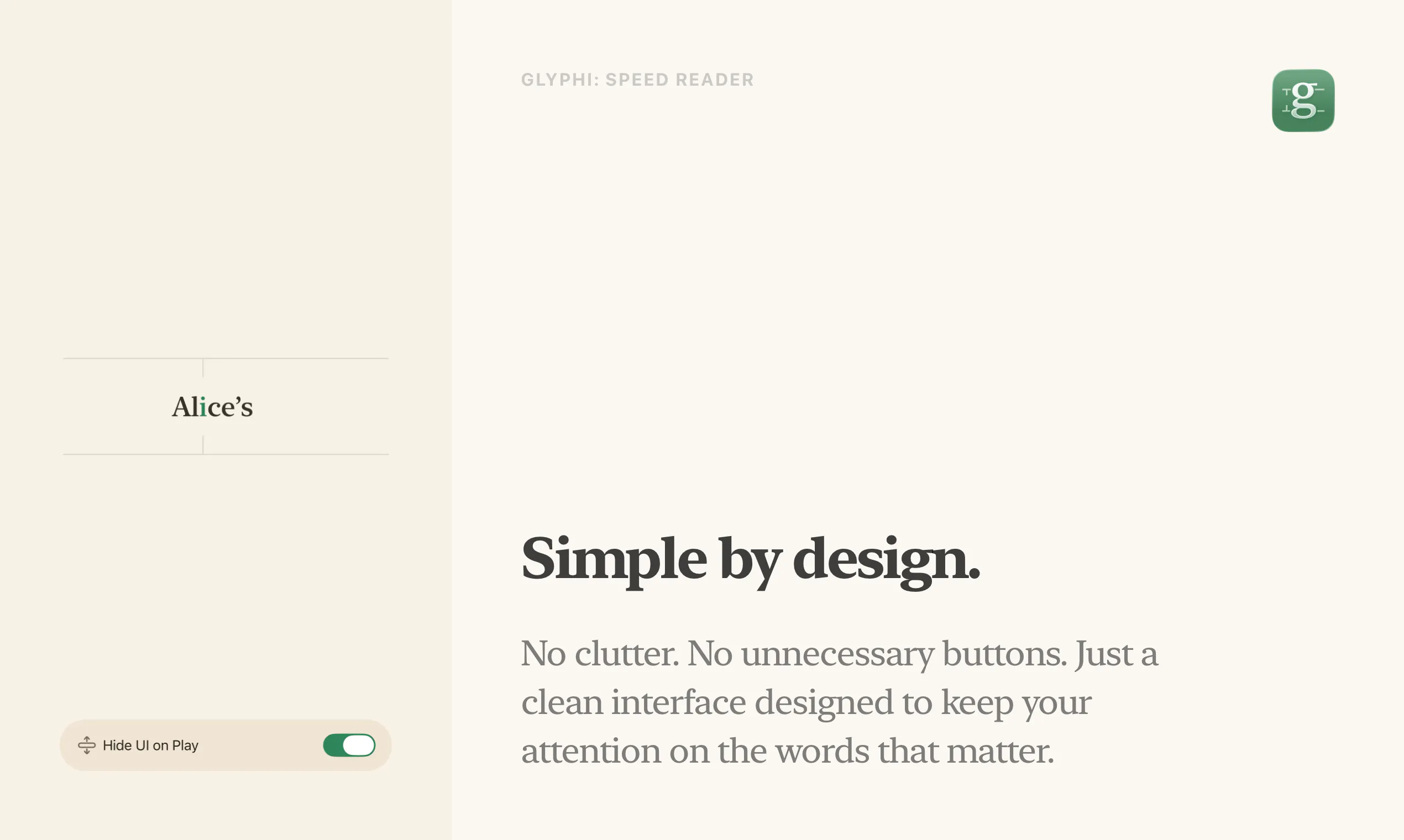 Glyphi: Speed Reader gallery image