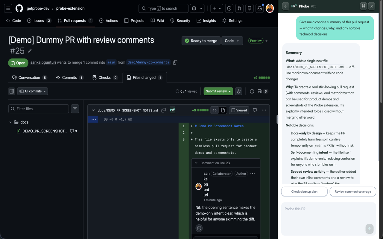 PRobe - Screenshot 2 showing product features and functionality