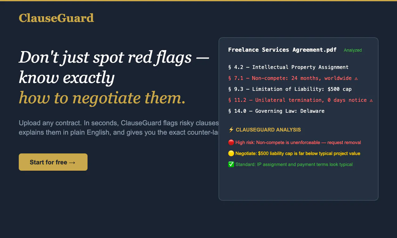 ClauseGuard のプロダクトバナー