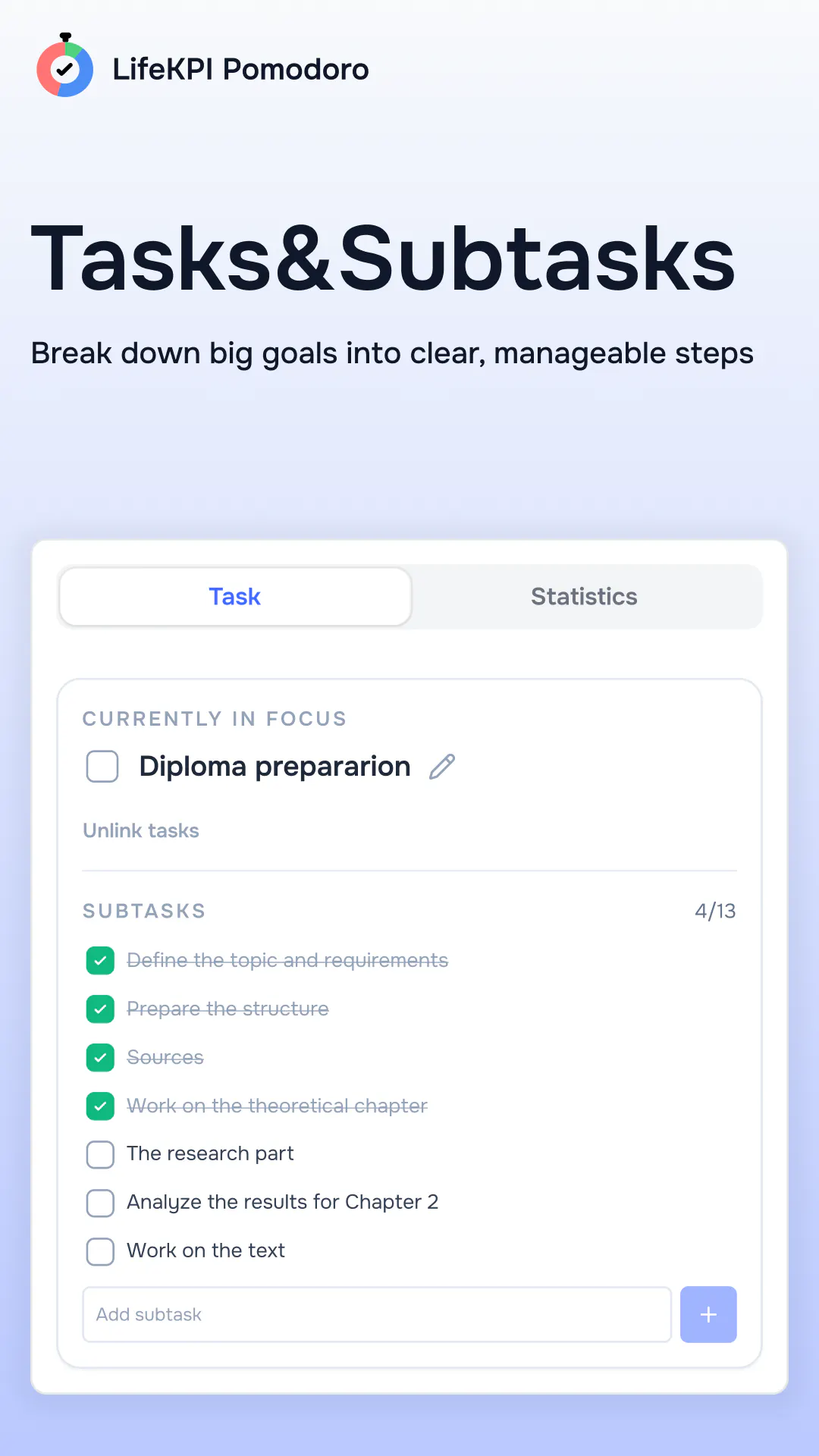 LifeKPI Pomodoro gallery image